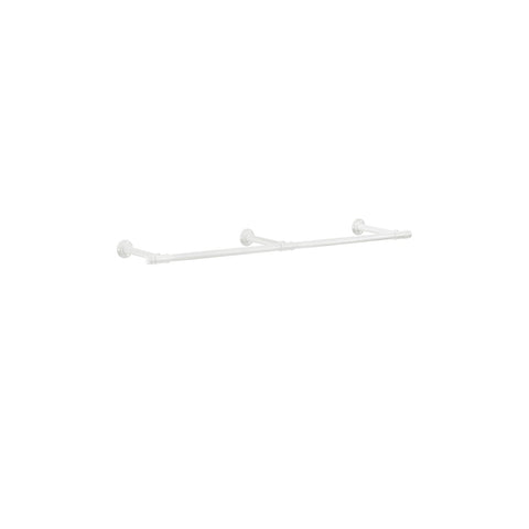 Rootz Wall Mounted Clothes Rail - Wardrobe Rail - Hanging Bar - Steel Construction - 30.4cm x 170cm x 7cm - White
