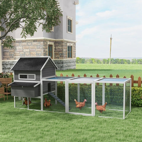 Rootz Poultry Palace Chicken Coop - Hen House - Chicken Enclosure - Weatherproof - 347cm x 160cm x 150cm