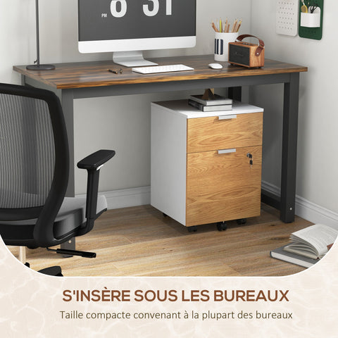 Rootz Office Drawer Storage Cabinet - Filing Cabinet - Locking Drawers - Secure Document Storage - 42cm x 40cm x 60cm