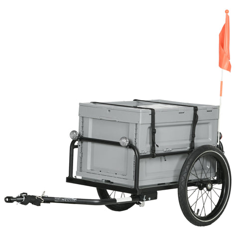 Rootz Bicycle Trailer - Cargo Carrier - Transport Trailer - 65L Storage Box - Robust Steel Construction - 60cm x 40cm x 36cm
