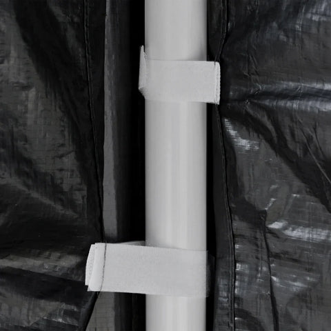 Rootz Gazebo - Garden Tent - 3 X 3 M Gazebo - Fastening Ropes - Weatherproof - Foldable - Metal-Polyethylene - Black - 395cm X 295cm X 255cm