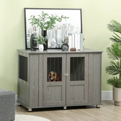 Rootz Dog Crate - 2 Doors - Including Lock - Medium And Large Dogs - Magnetic Door - Gray - 116 cm x 60 cm x 87 cm