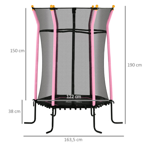 Rootz Children's Trampoline - Kids Bouncer - Jumping Mat - Safety Net - Ø163.5cm x 190cm - Steel Frame - Padded - Max Load 50kg