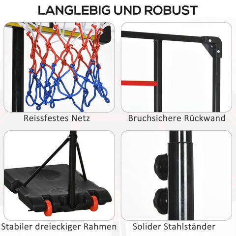 Rootz Outdoor Basketball Hoop - Portable Hoop - Adjustable Stand - Enhances Basketball Skills - 71cm x 46cm Backboard