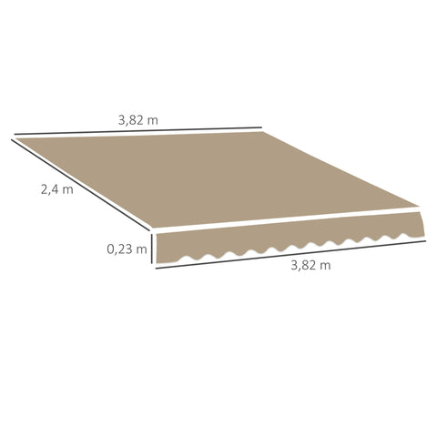 Rootz Awning Replacement - Awning Cover - Canopy Fabric - UV Resistant - Brown- 3.82m x 2.4m