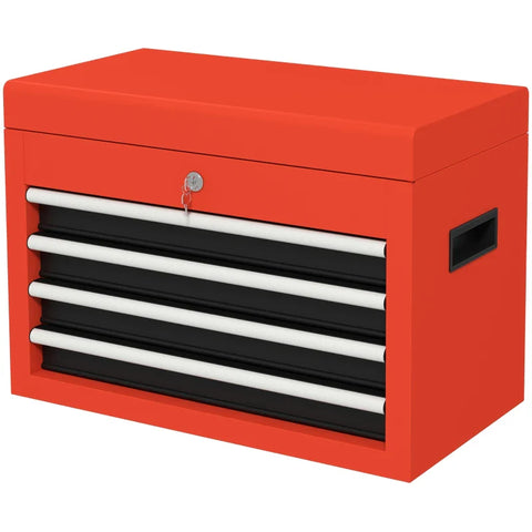 Rootz Gereedschapskist - Gereedschapswagen - Inclusief Slot - 2 Sleutels - Staal - Garages - Werkplaatsen - Magazijnen - Rood -45 cm x 24,5 cm x 32,5 cm
