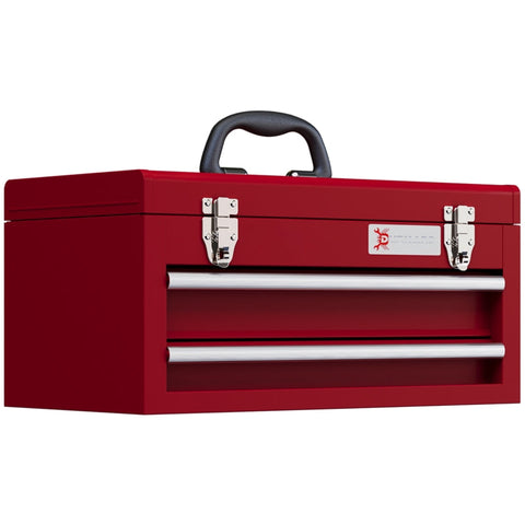 Rootz Tool Case - Tool Box - Steel Storage - Lockable Drawers - Ball Bearing Slide Rails - Cold-Rolled Steel Construction - 46cm x 24cm x 22cm