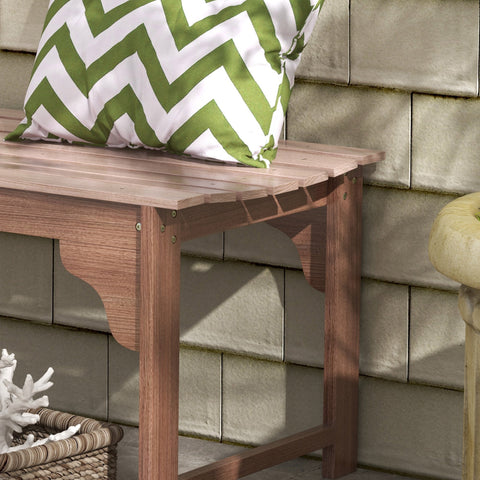 Rootz 2-Seater Wooden Bench - Garden Bench - Outdoor Seating - Weatherproof Varnish - 115L x 50W x 45H cm
