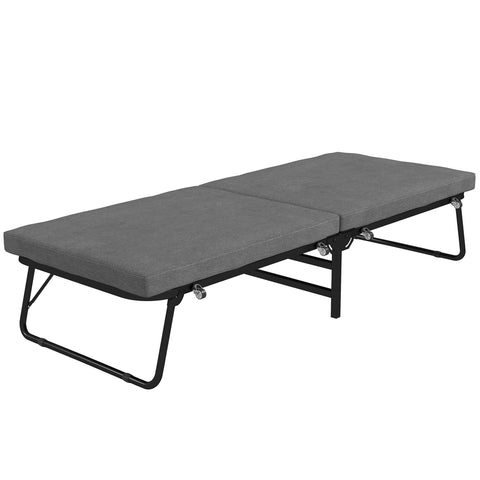 Rootz Folding Bed - Guest Bed - Adjustable Sleeper - Comfort Mattress - 190x70cm - 4 Wheels for Easy Mobility