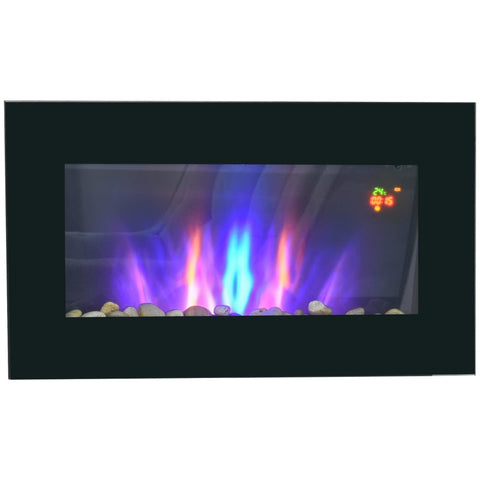 Rootz Electric Fireplace - Indoor Heater - Wall-Mounted Fire Display - Safe & Stylish - 72.5W x 11.5D x 40H cm