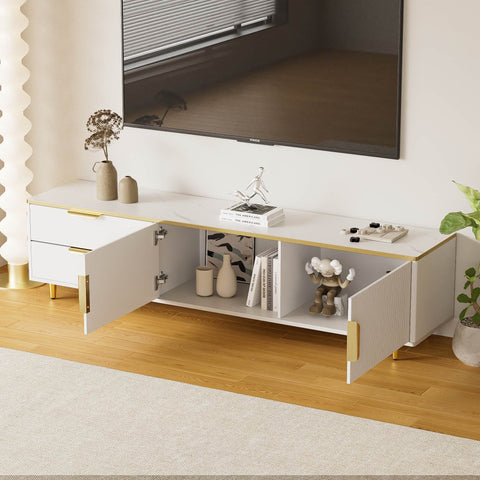 Rootz TV Cabinet - Entertainment Stand - Media Unit - Ample Storage - 175L x 40W x 45H cm