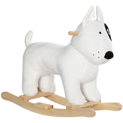 Rootz Rocking Horse - Dog Rocker - Plush Ride-On - Safe Wooden Base - 67cm x 32.5cm x 60cm