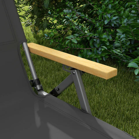 Rootz Campingstoel - Draagtas - Klapstoel - Weerbestendig - Buitenstoel - Weerbestendig - 600d Oxford Stof - Aluminium - Donkergrijs - 74L x 59,5W x 98H cm