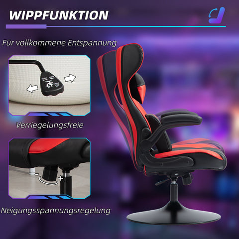 Rootz Gaming Chair - Swivel Chair - Ergonomic Rocking Chair - Adjustable Comfort - 67 x 71 x 112 cm