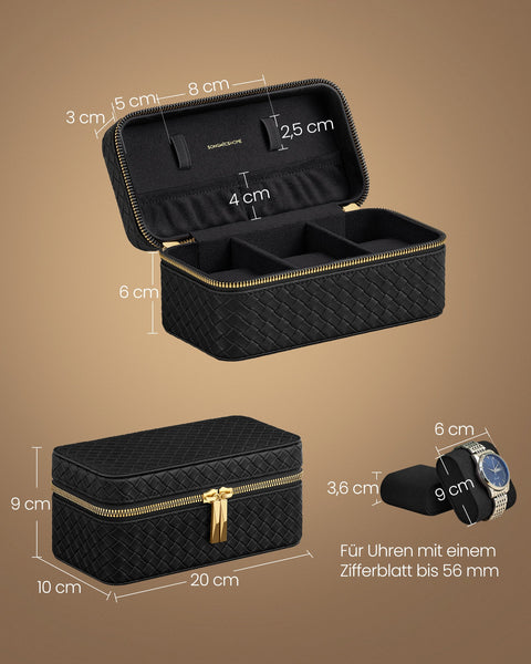 Rootz Watch Box - Jewelry Storage Case - Wristwatch Organizer - PU Material - 10cm x 20cm x 9cm