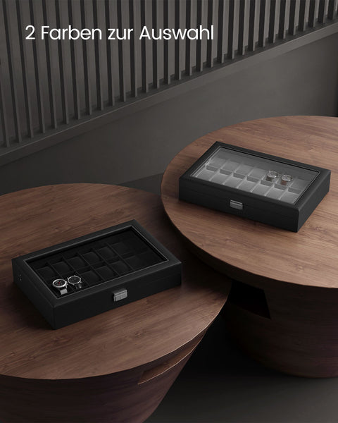 Rootz Watch Box Organizer - Watch Storage - Jewelry Case - MDF Construction - 29.5cm x 43cm x 8cm