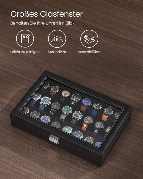 Rootz Watch Box Organizer - Watch Storage - Jewelry Case - MDF Construction - 29.5cm x 43cm x 8cm