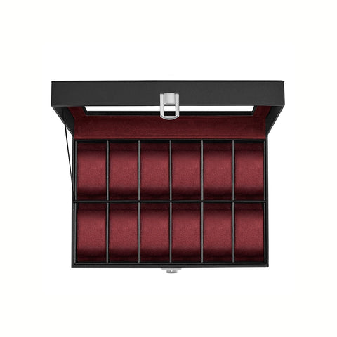 Rootz Watch Box Organizer - Timepiece Storage Case - Jewelry Holder - MDF - PU & Velvet Lining - 20.2cm x 30.2cm x 7.8cm