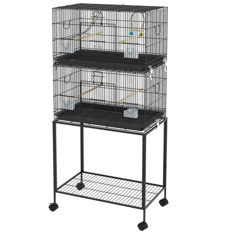 Rootz Standing Bird Cage - Aviary - Bird Enclosure - Easy Cleaning - 77cm x 46cm x 164cm