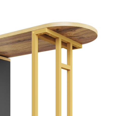 Rootz Extendable Bar Table - Movable Modern Bar Table - Telescopic Bar Table with LED - Storage Space - 138-204×39×105cm