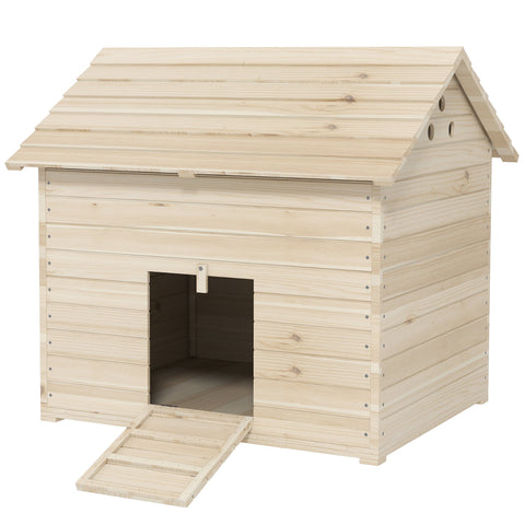 Rootz Duck House - Poultry Shelter - Animal Coop - Raised Floor - 100cm x 82.5cm x 91cm - Durable Fir Wood Design