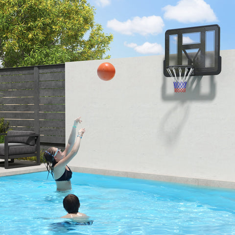 Rootz Wall Mounted Basketball Hoop - Tear Resistant Net - Weather Resistant - Durable - 110x75cm Shatterproof Backboard - Indoor Outdoor Use