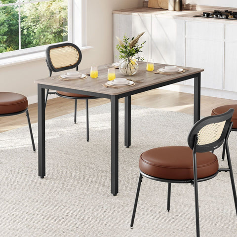 Rootz Dining Table - Greige Mottled - Chipboard Steel - 120kg Capacity - 70cm x 110cm x 77cm - Assembly Instructions