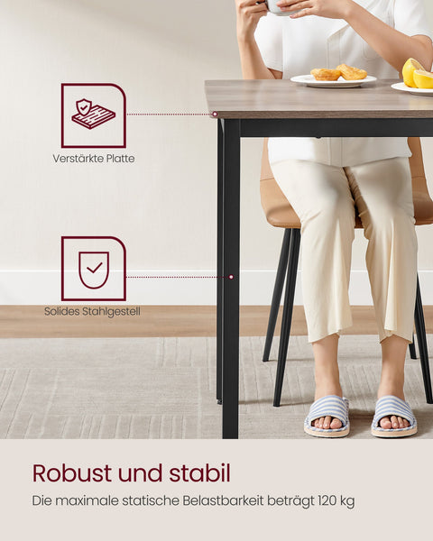 Rootz Dining Table - Greige Mottled - Chipboard Steel - 120kg Capacity - 70cm x 110cm x 77cm - Assembly Instructions