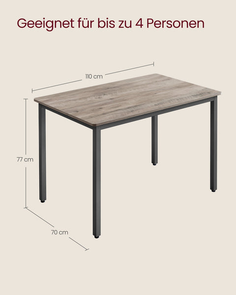 Rootz Dining Table - Greige Mottled - Chipboard Steel - 120kg Capacity - 70cm x 110cm x 77cm - Assembly Instructions