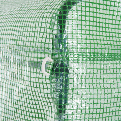 Rootz Greenhouse - Walk-in Film Greenhouse - 8 Windows with Fly Net - Heavy Duty - Steel Frame - Green - 6 x 3 x 2 m