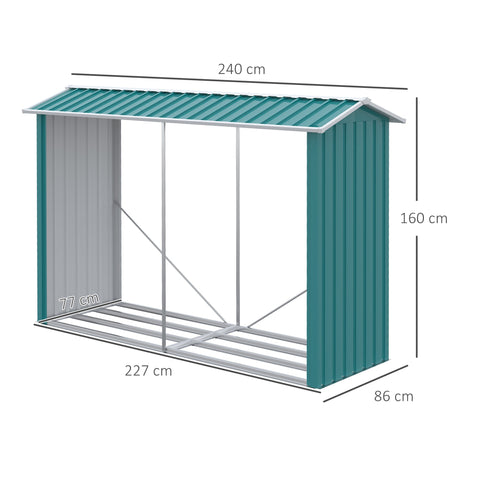 Rootz Wood Storage for Firewood - Log Holder - Firewood Rack - Moisture-Reducing - 240cm x 86cm x 160cm