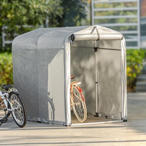 Rootz Garden Shed Tent - Tool House - Garage Shelter - Waterproof PE Tarpaulin - UV Protection - Spacious Storage - 120cm x 163cm x 176cm