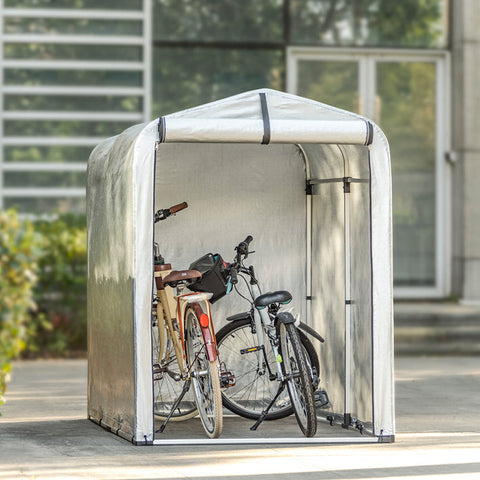 Rootz Garden Shed Tent - Tool House - Garage Shelter - Waterproof PE Tarpaulin - UV Protection - Spacious Storage - 120cm x 163cm x 176cm