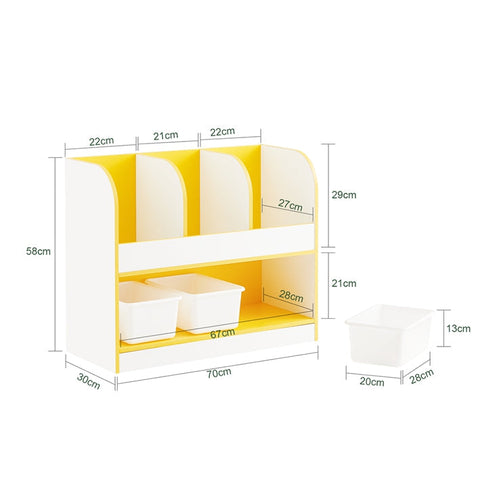 Rootz Children's Storage Shelf - Organizing Shelf - Kids Bookshelf - Optimized Storage Solution - 70x58x30cm - Brighten Kids Room