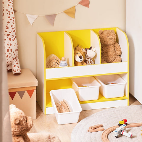 Rootz Children's Storage Shelf - Organizing Shelf - Kids Bookshelf - Optimized Storage Solution - 70x58x30cm - Brighten Kids Room