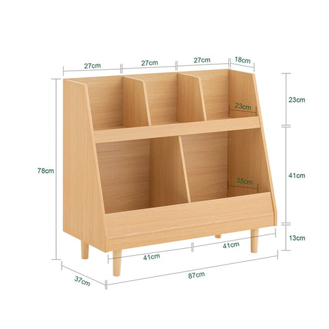 Rootz Kids Bookshelf - Child Book Storage - Toy Organizer - Safe Rounded Corners - 86x78x36cm