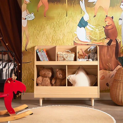 Rootz Kids Bookshelf - Child Book Storage - Toy Organizer - Safe Rounded Corners - 86x78x36cm