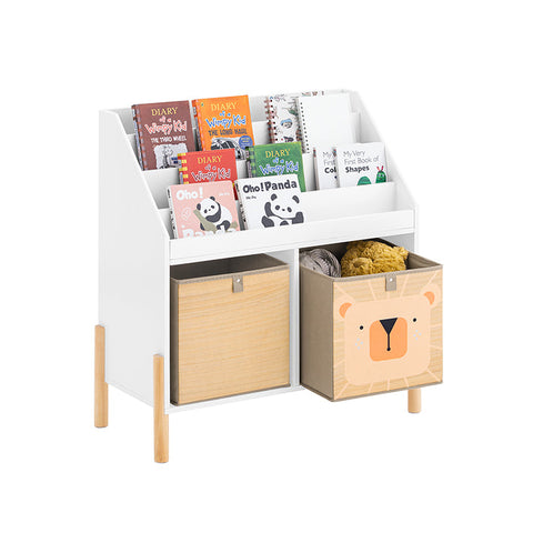 Rootz Children's Bookshelf - Kids Storage Shelf - Bookcase Organizer - Safety Features - 65cm x 70cm x 30cm