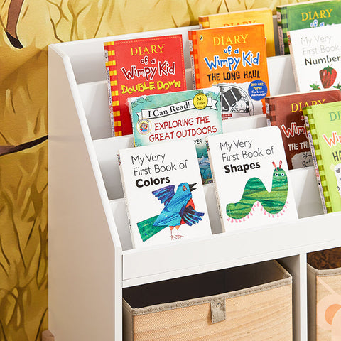 Rootz Children's Bookshelf - Kids Storage Shelf - Bookcase Organizer - Safety Features - 65cm x 70cm x 30cm