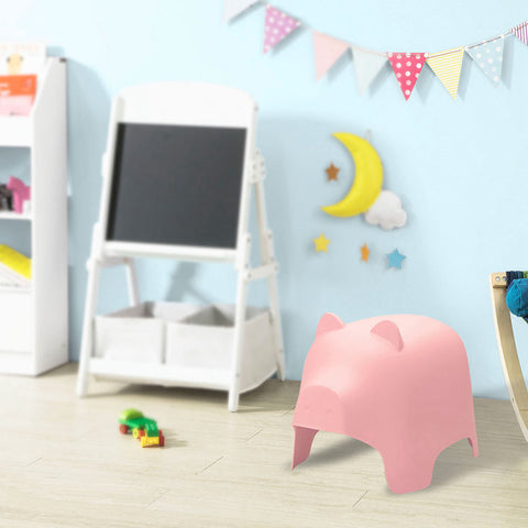 Rootz Kids Pig-Shaped Stool - Children's Chair - Play Seat - Non-Toxic Plastic - Easy to Clean - Decorative - 35cm x 42cm x 60cm