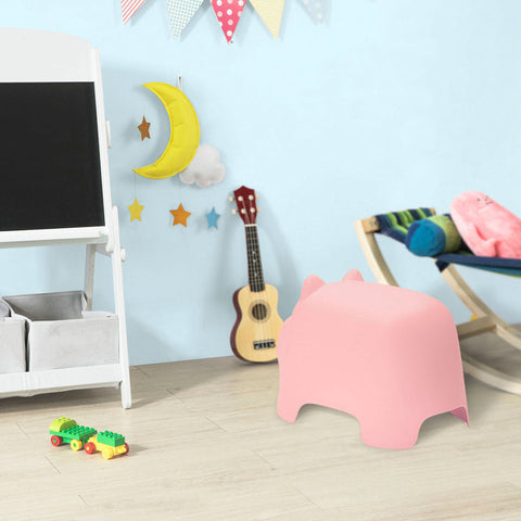 Rootz Kids Pig-Shaped Stool - Children's Chair - Play Seat - Non-Toxic Plastic - Easy to Clean - Decorative - 35cm x 42cm x 60cm