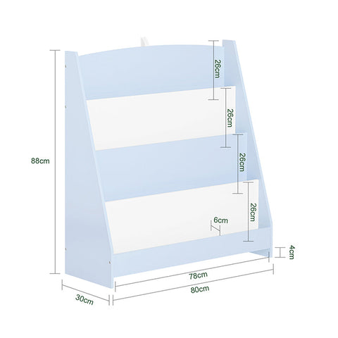 Rootz Kids Bookshelf - Children's Bookcase - Storage Unit - Safety and Convenience - MDF E1 - 80x88x30cm