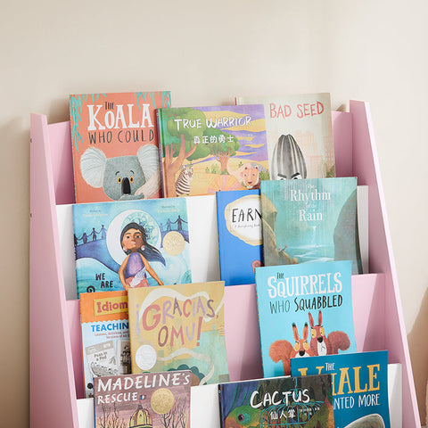 Rootz Children's Bookshelf - Kid's Storage Organizer - MDF Bookcase - Safe Rounded Corners - 80x88x30cm