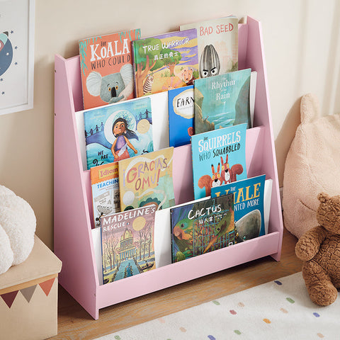 Rootz Children's Bookshelf - Kid's Storage Organizer - MDF Bookcase - Safe Rounded Corners - 80x88x30cm