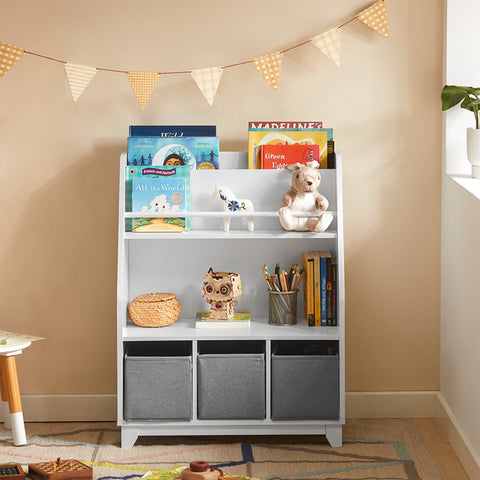 Rootz Children's Bookshelf - Toy Storage Organizer - Kids Bookcase - Safe MDF Construction - Easy Access - Multi-Compartment Design - 63cm x 80cm x 28cm