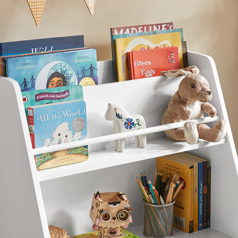 Rootz Children's Bookshelf - Toy Storage Organizer - Kids Bookcase - Safe MDF Construction - Easy Access - Multi-Compartment Design - 63cm x 80cm x 28cm