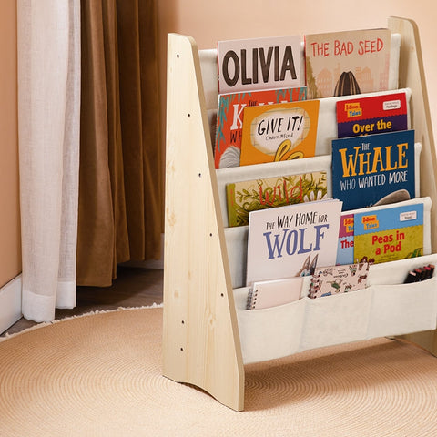 Rootz Kids Book Organizer - Shelf - Storage Unit - Multi-Purpose - Ideal for Tidiness - 63cm x 76cm x 28cm