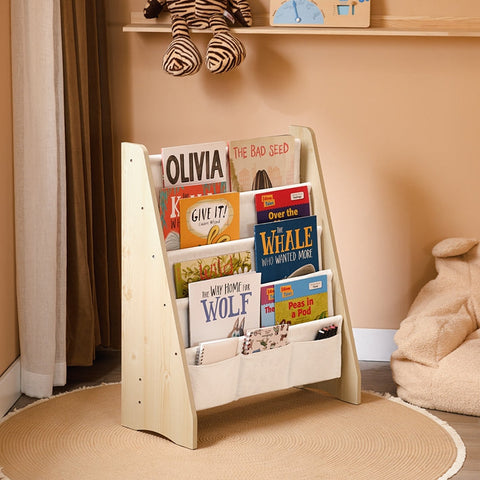 Rootz Kids Book Organizer - Shelf - Storage Unit - Multi-Purpose - Ideal for Tidiness - 63cm x 76cm x 28cm