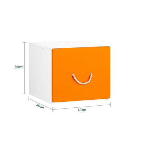 Rootz Toy Chest with Wheels - Toy Box with Lid - Storage Box for Children - Movable & Sturdy - Orange White - 40cm x 35cm x 40cm
