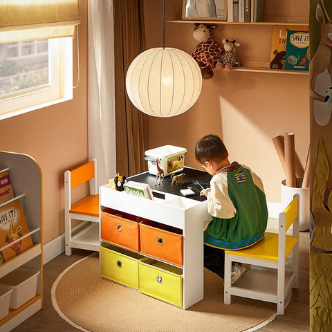 Rootz Kids Table & Chair Set - Children's Desk - Playroom Furniture - Dual Surface Table - 60x50x60cm Table, 30x50x32cm Chair